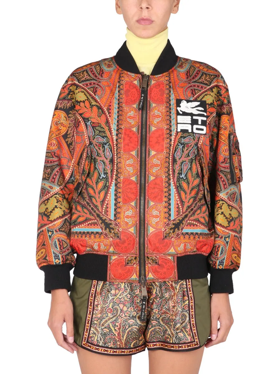 Etro Pattern Embroidered Reversible Bomber Jacket