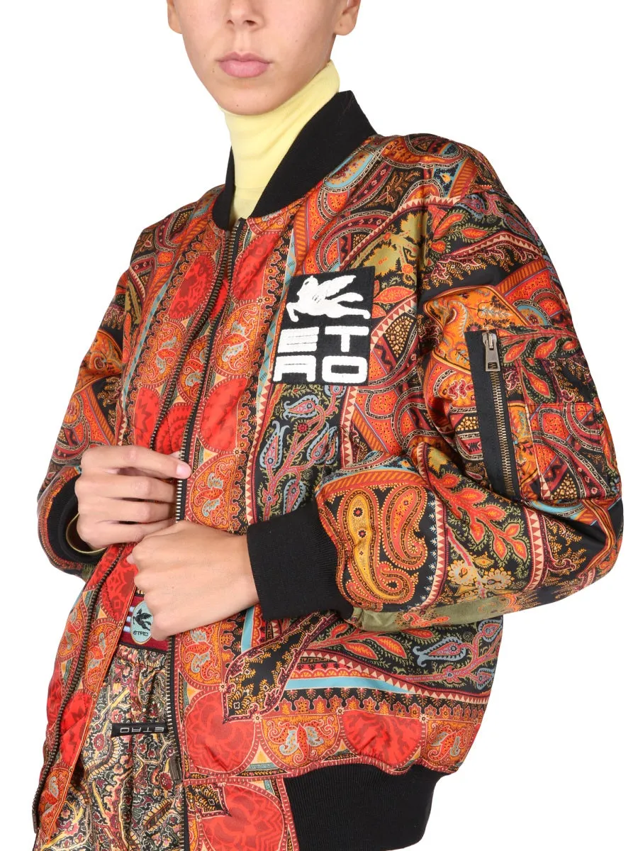Etro Pattern Embroidered Reversible Bomber Jacket