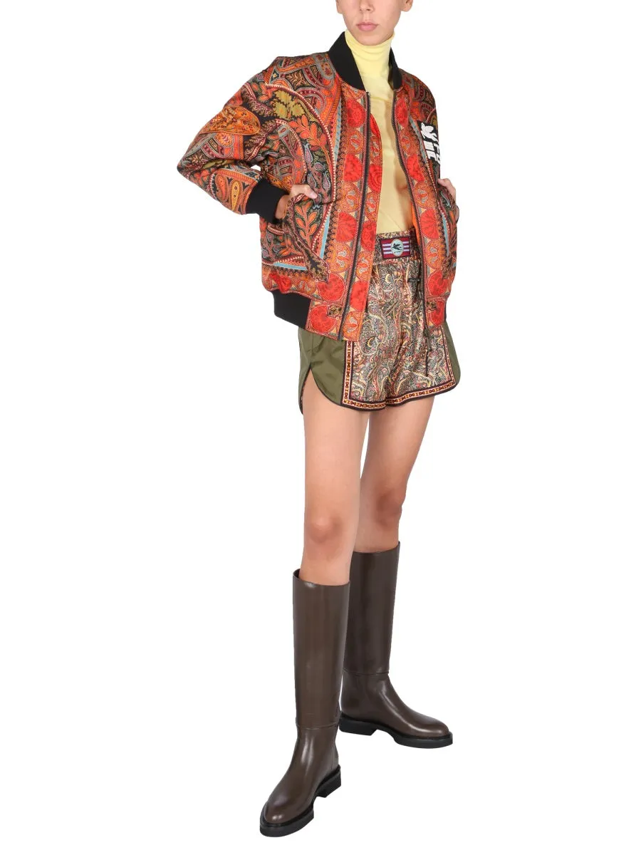 Etro Pattern Embroidered Reversible Bomber Jacket