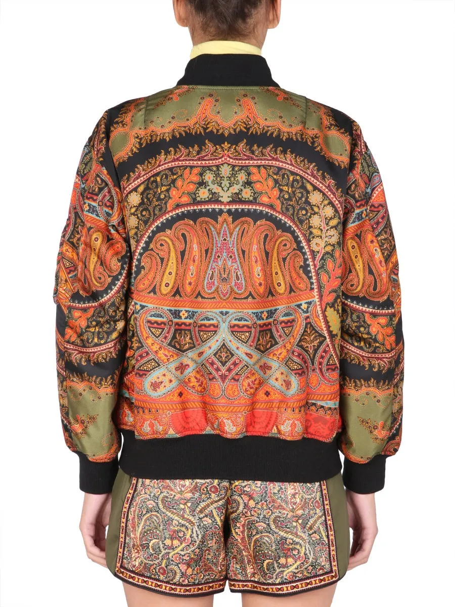 Etro Pattern Embroidered Reversible Bomber Jacket