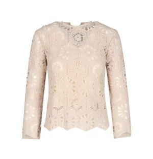 Eudon Choi Lace Detailed Long-Sleeved Top