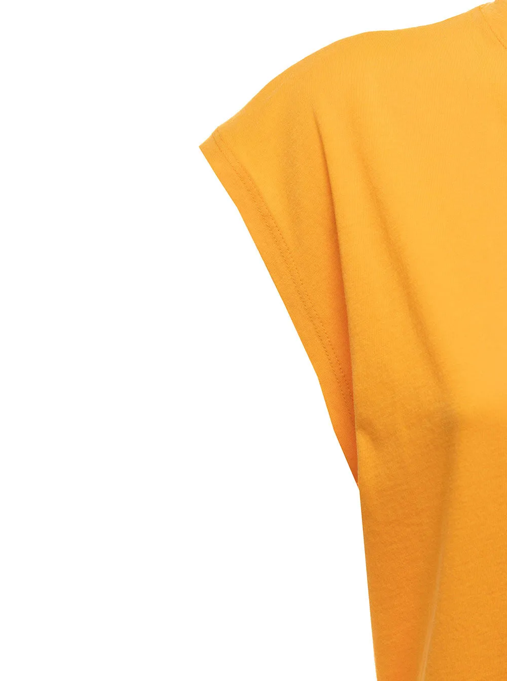Frame Cap-Sleeved Straight Hem T-Shirt