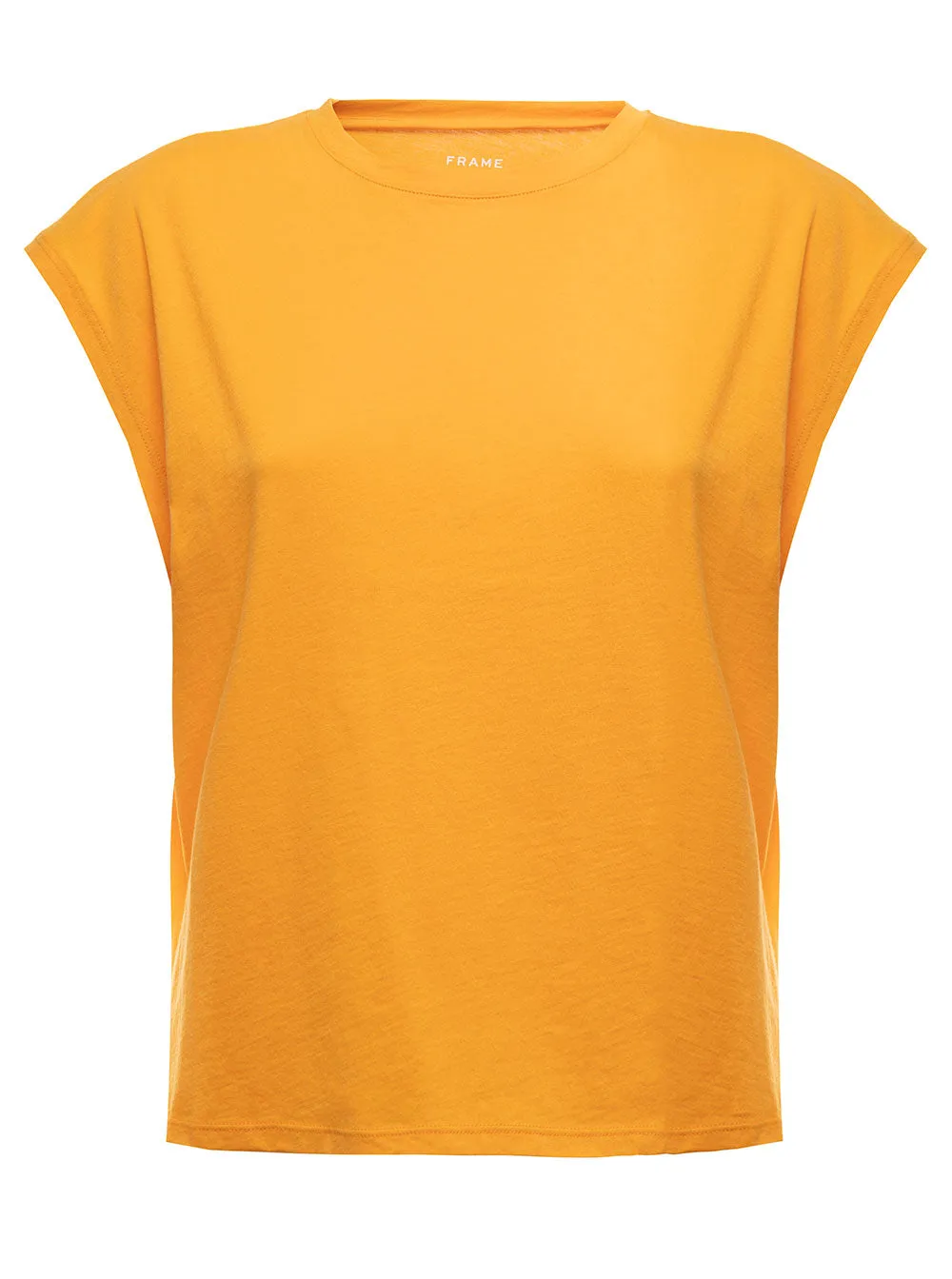Frame Cap-Sleeved Straight Hem T-Shirt