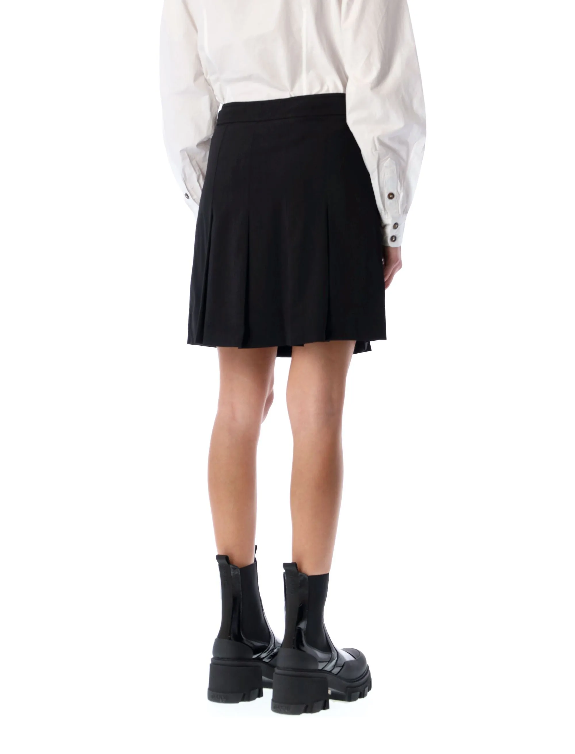 Ganni Button Embellished High Waist Mini Skirt