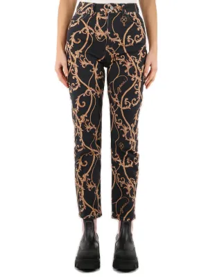 Ganni Cropped Printed Denim Jeans
