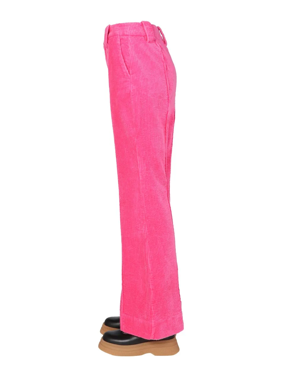 Ganni Flared Ribbed Trousers