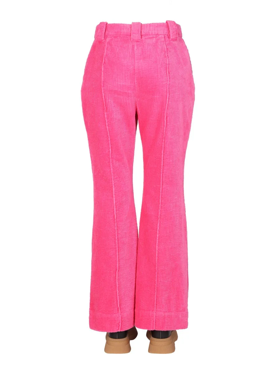 Ganni Flared Ribbed Trousers