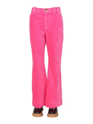 Ganni Flared Ribbed Trousers