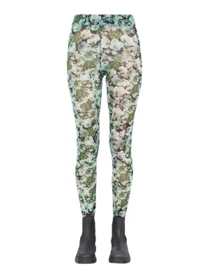 Ganni Floral Print Semi-Sheer Leggings