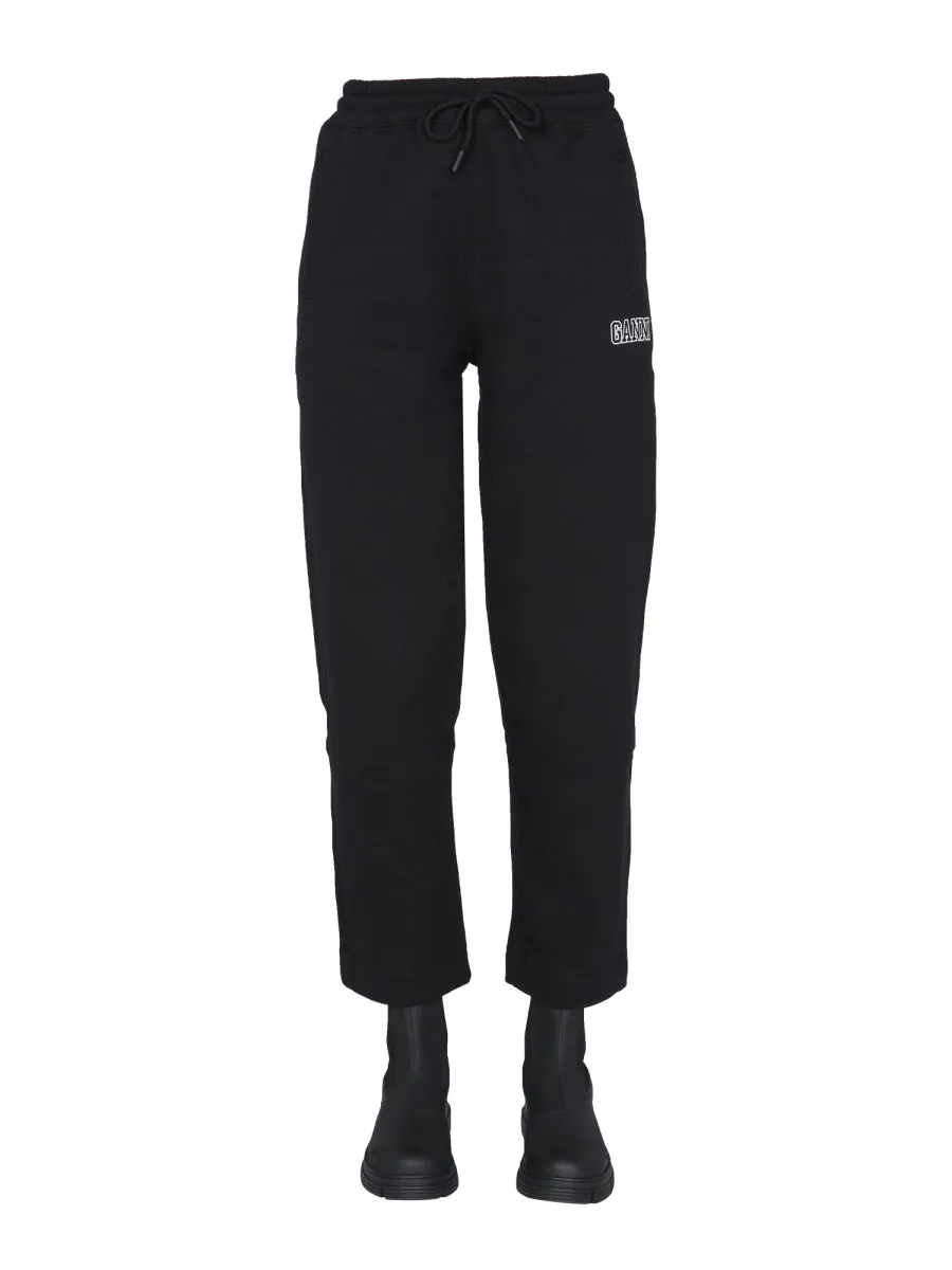 Ganni Logo Embroidered Drawstring Sweatpants