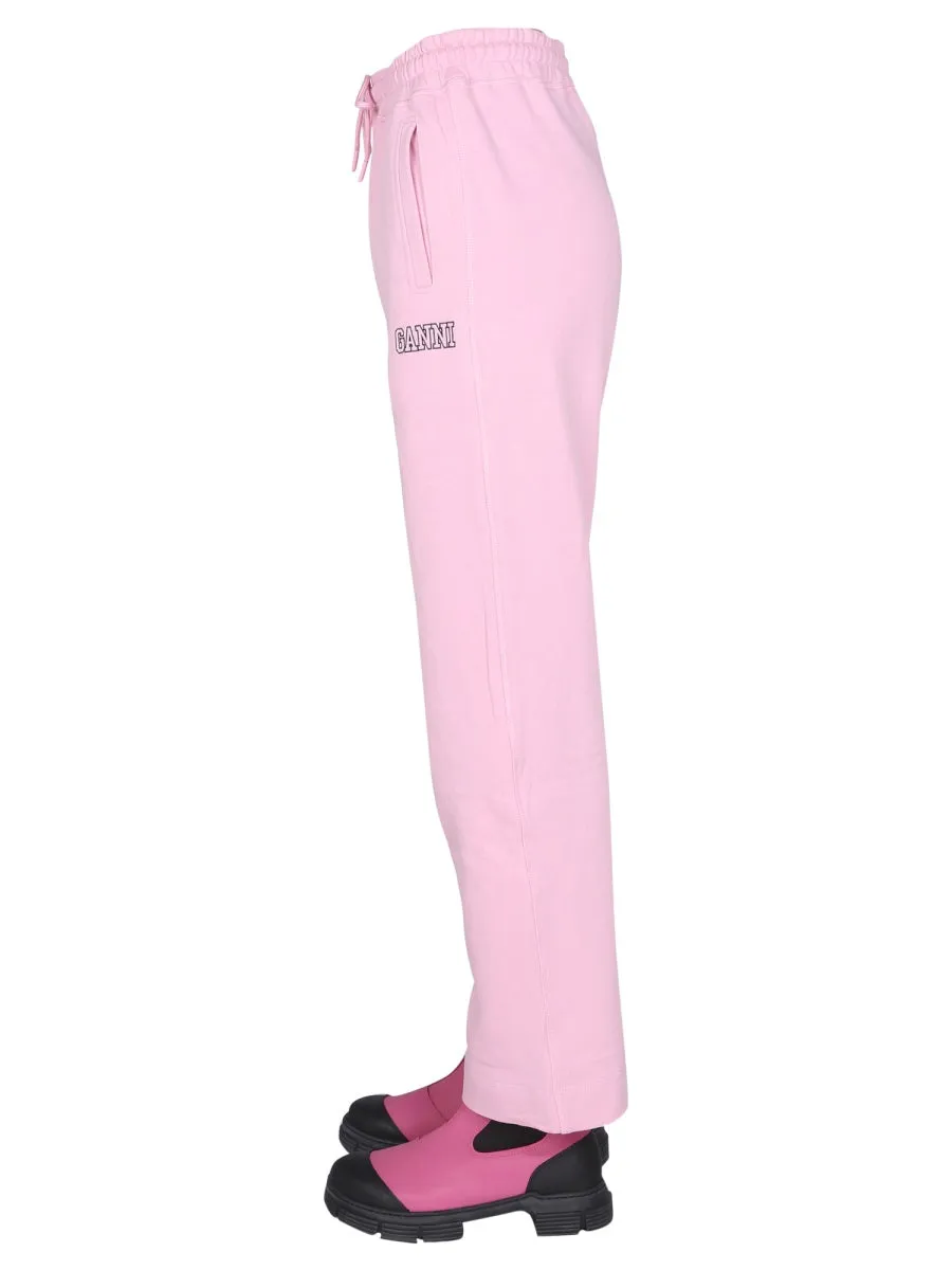 Ganni Logo Embroidered Drawstring Sweatpants