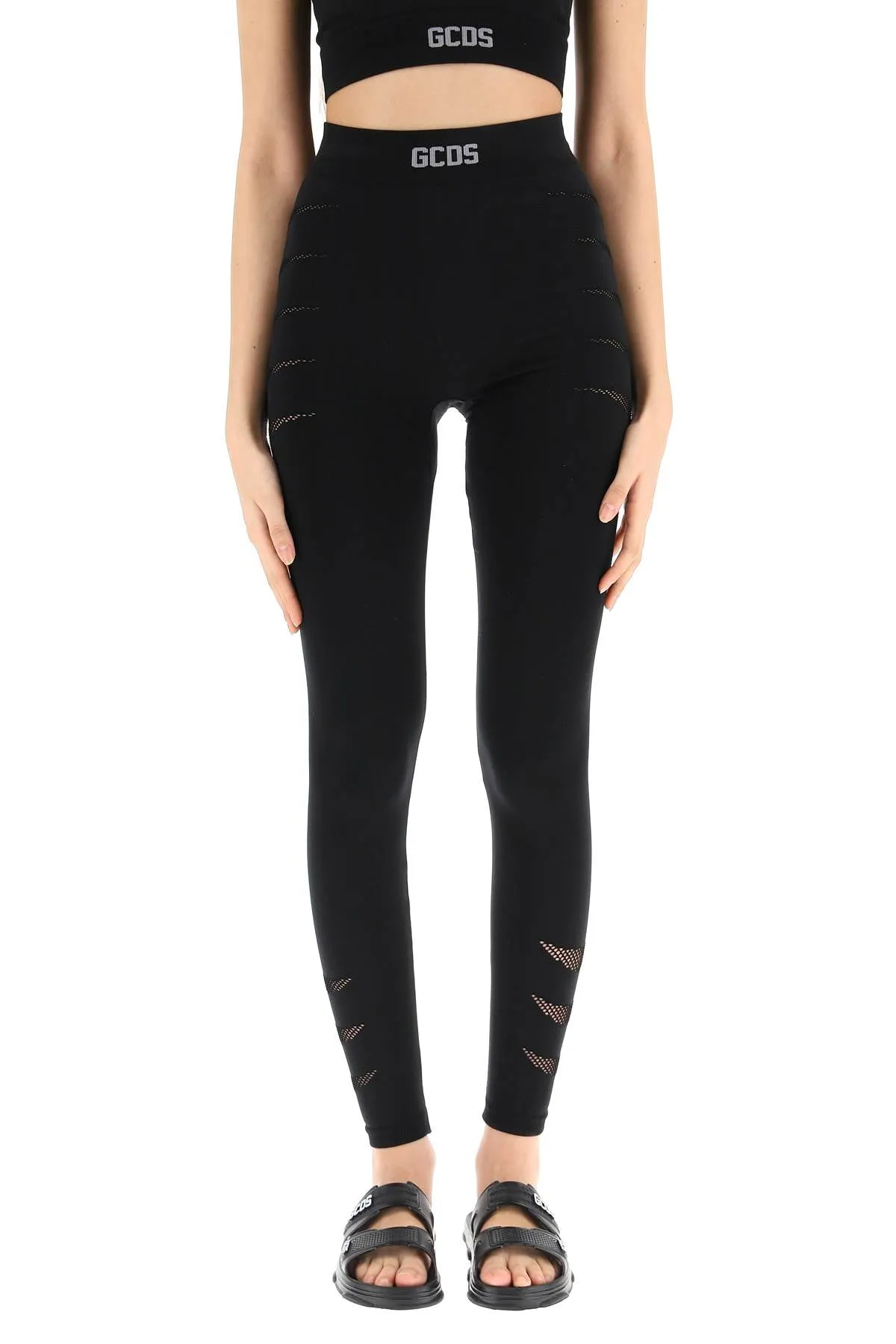 GCDS High-Rise Logo Band Leggings