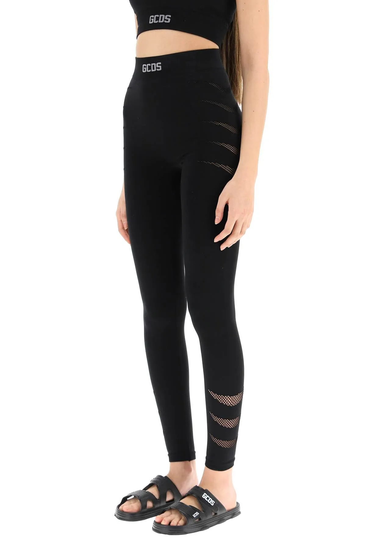 GCDS High-Rise Logo Band Leggings