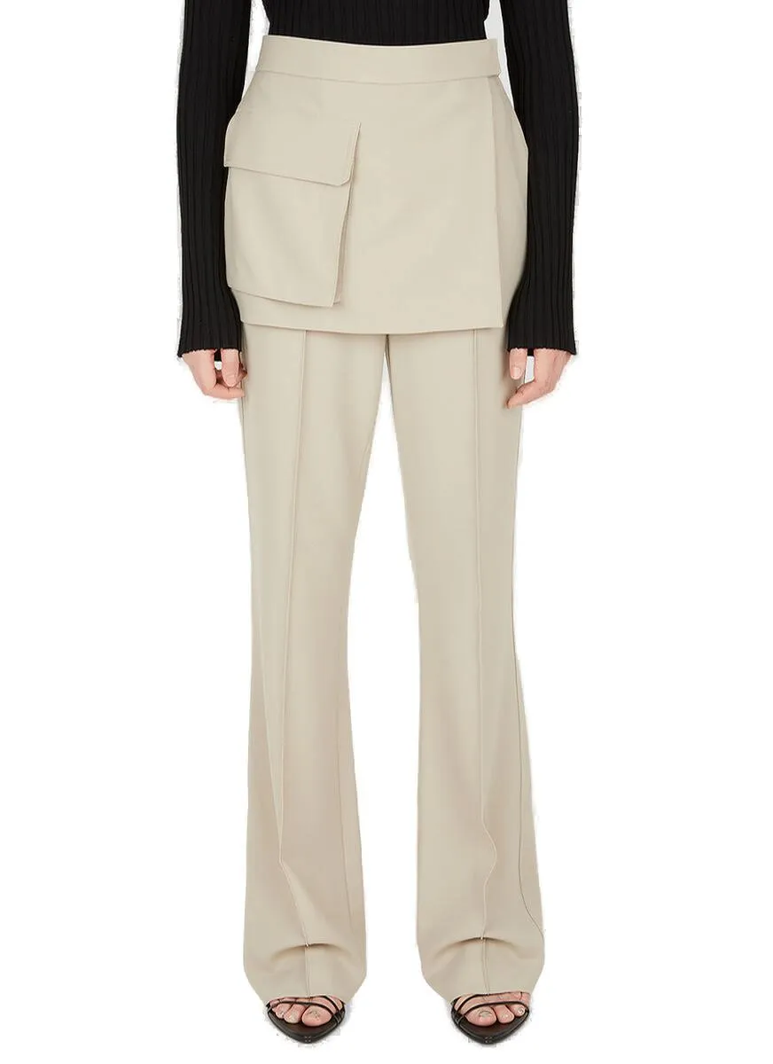 Helmut Lang Layered High Waist Tailored Pants
