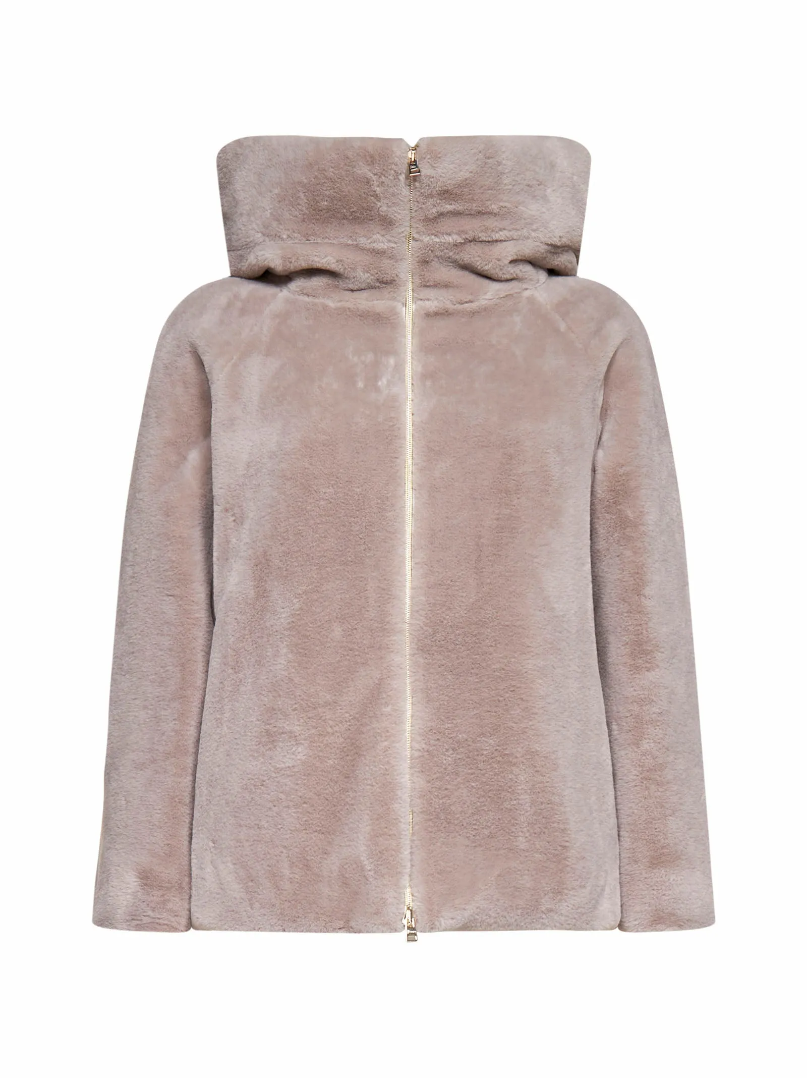 Herno High-Neck Faux Fur Jacket