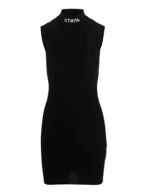 Heron Preston Logo Patch Sleeveless Knit Mini Dress