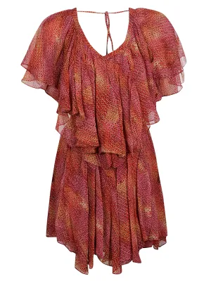 Isabel Marant Graphic Printed Ruffled Mini Dress
