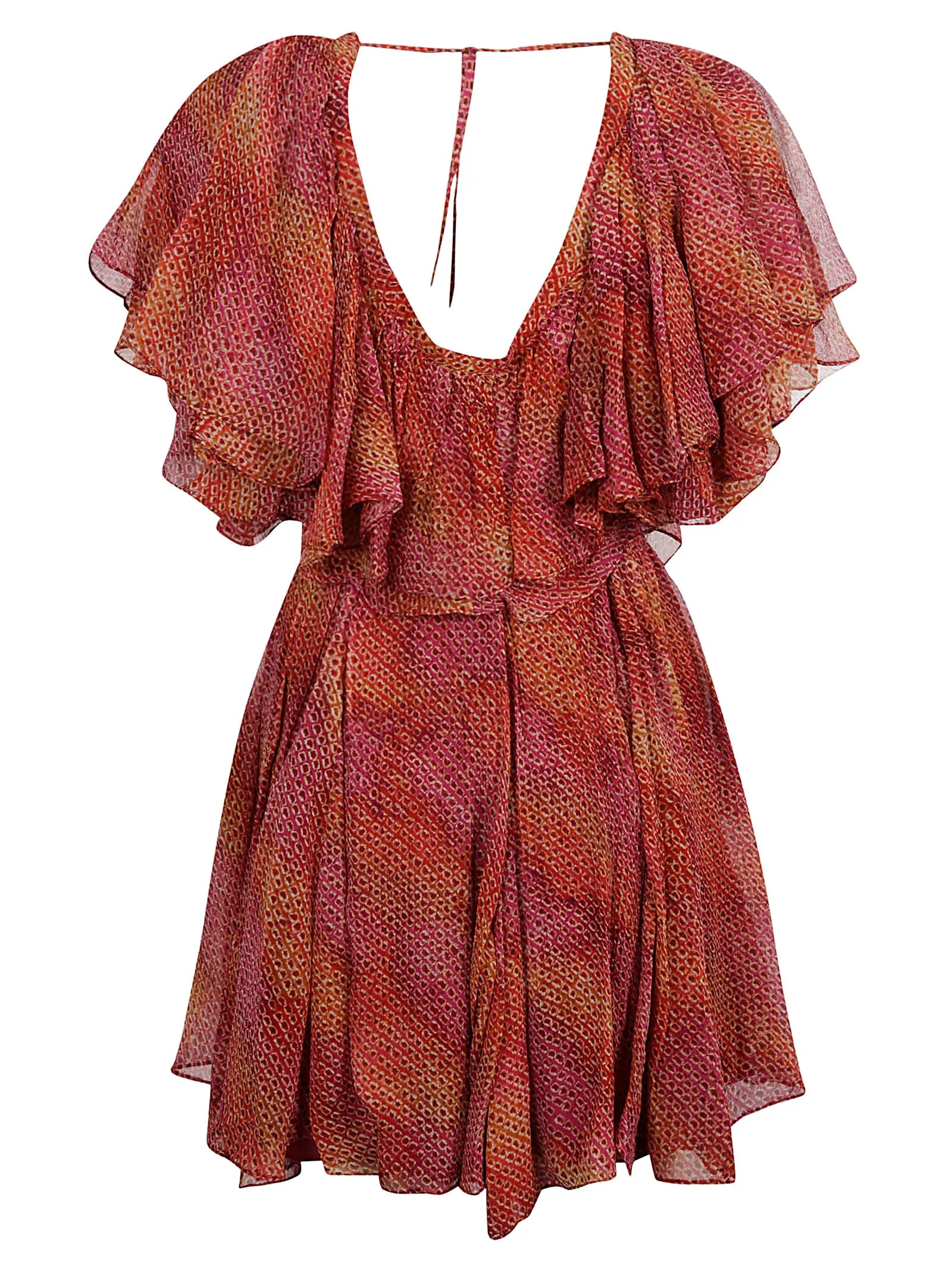Isabel Marant Graphic Printed Ruffled Mini Dress