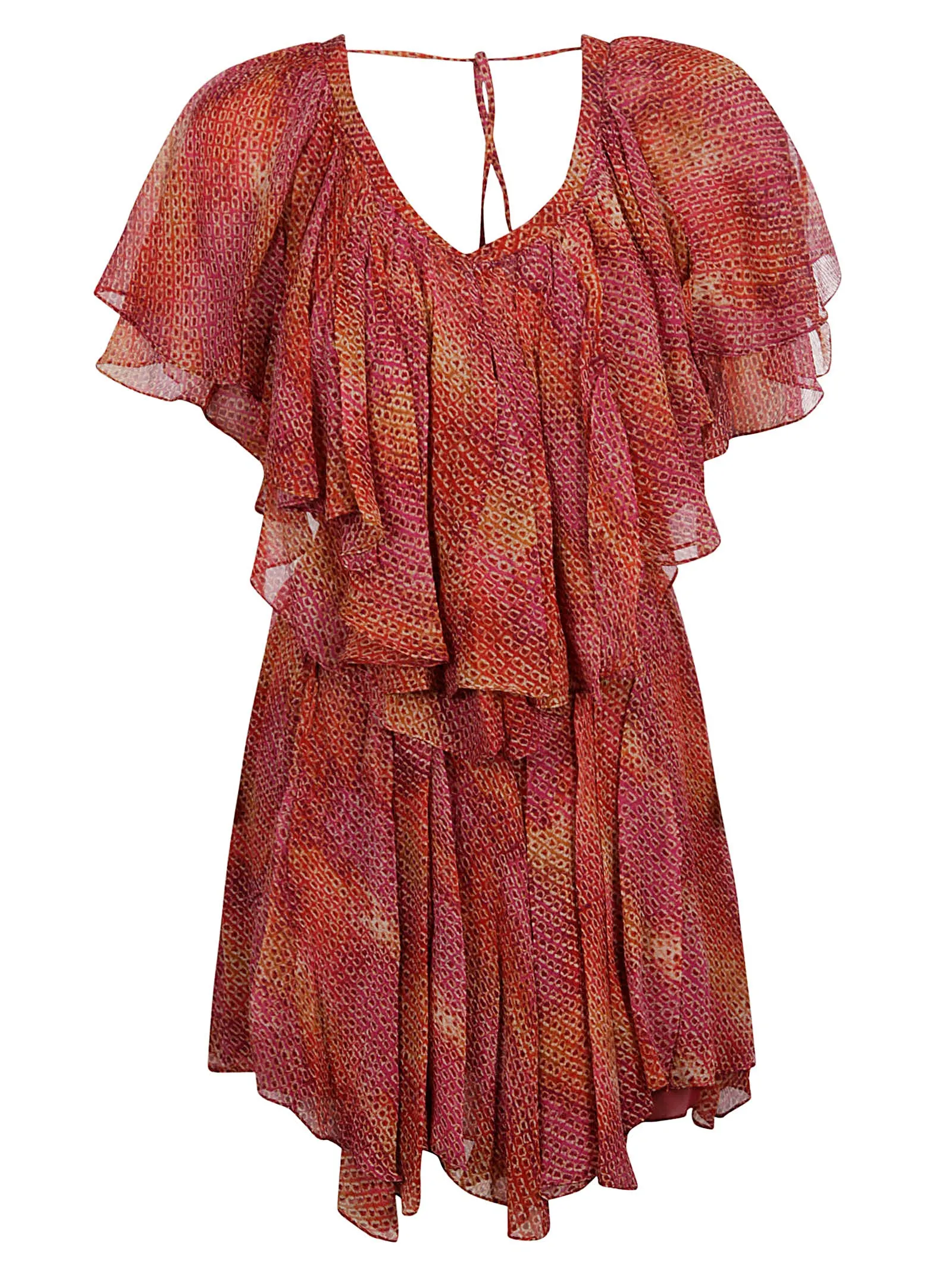 Isabel Marant Graphic Printed Ruffled Mini Dress