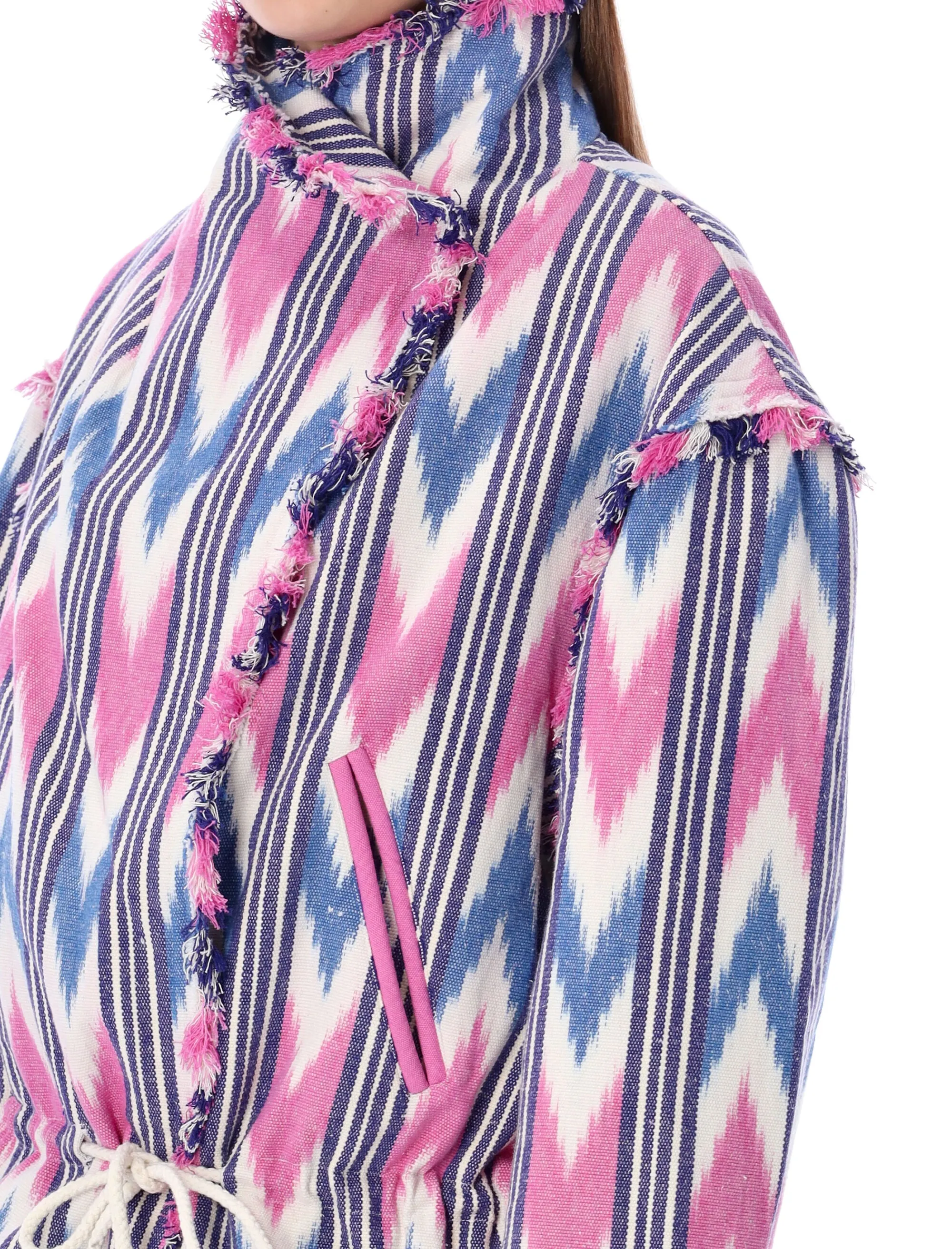 Isabel Marant toile Graphic Printed Frayed Edge Jacket