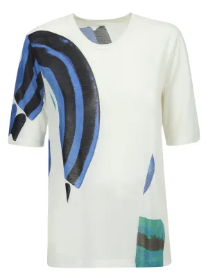 Issey Miyake Abstract Printed Crewneck T-Shirt