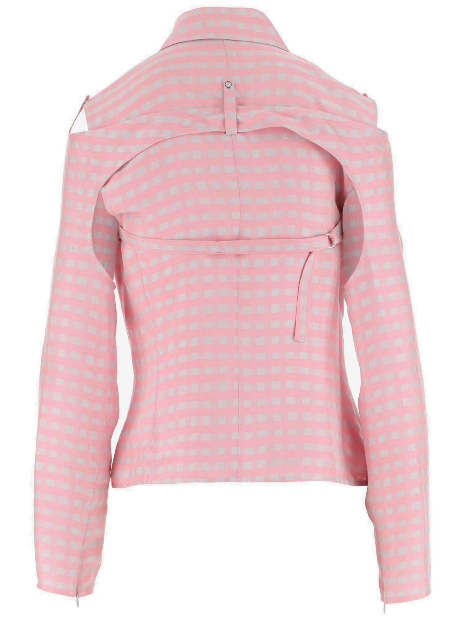 Jacquemus Cut Out Check Pattern Zipped Jacket