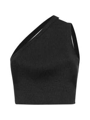 Jacquemus La Maille Ascu Asymmetric Knitted Crop Top
