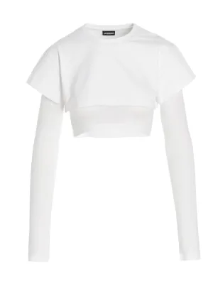 Jacquemus Le Double Layered Cropped T-Shirt