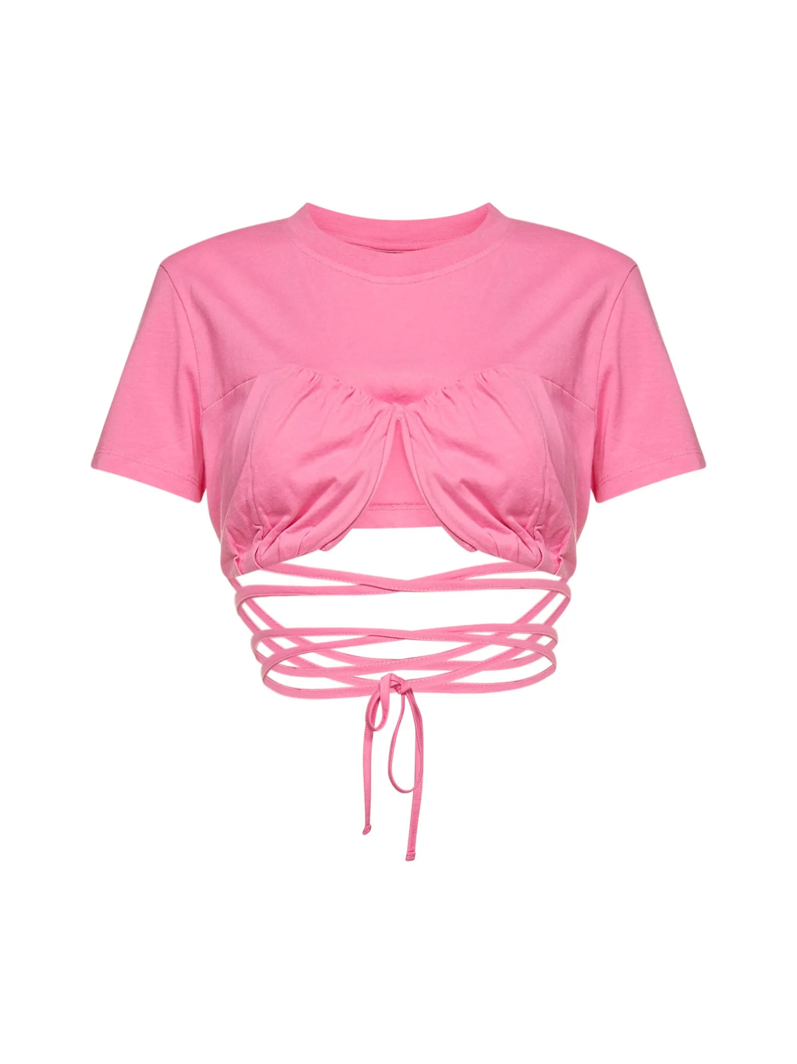 Jacquemus Wrap Around Cropped Fitted T-Shirt