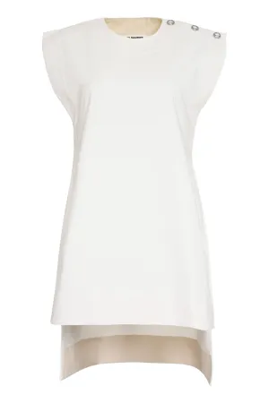 Jil Sander Button Embellished Longline T-Shirt