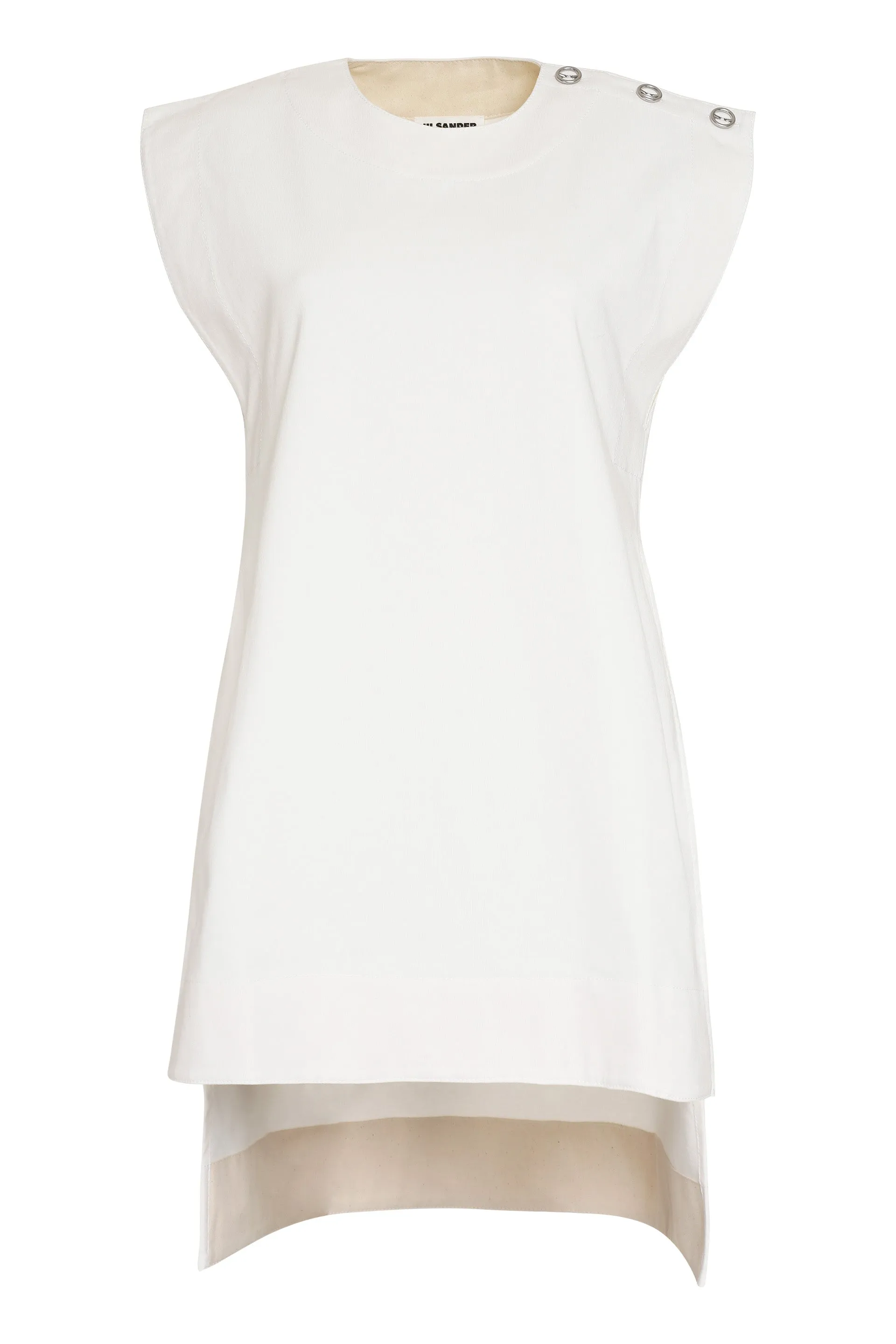 Jil Sander Button Embellished Longline T-Shirt