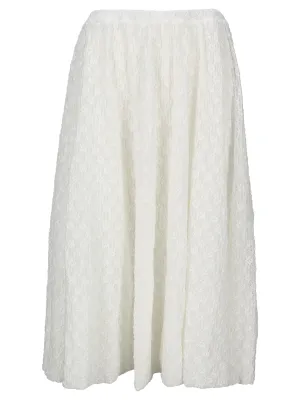 Jil Sander Embroidered Floral Midi Skirt