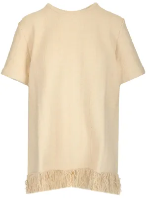 Jil Sander Fringe-Detailed Short-Sleeved T-Shirt