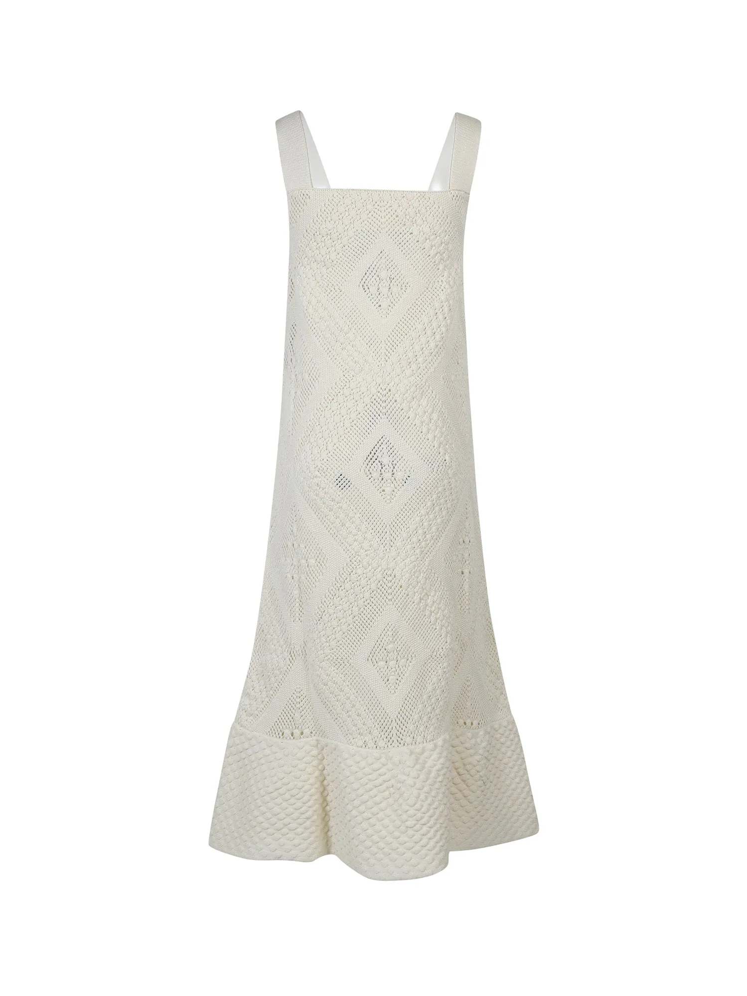 Jil Sander Square Neck Sleeveless Knit Midi Dress