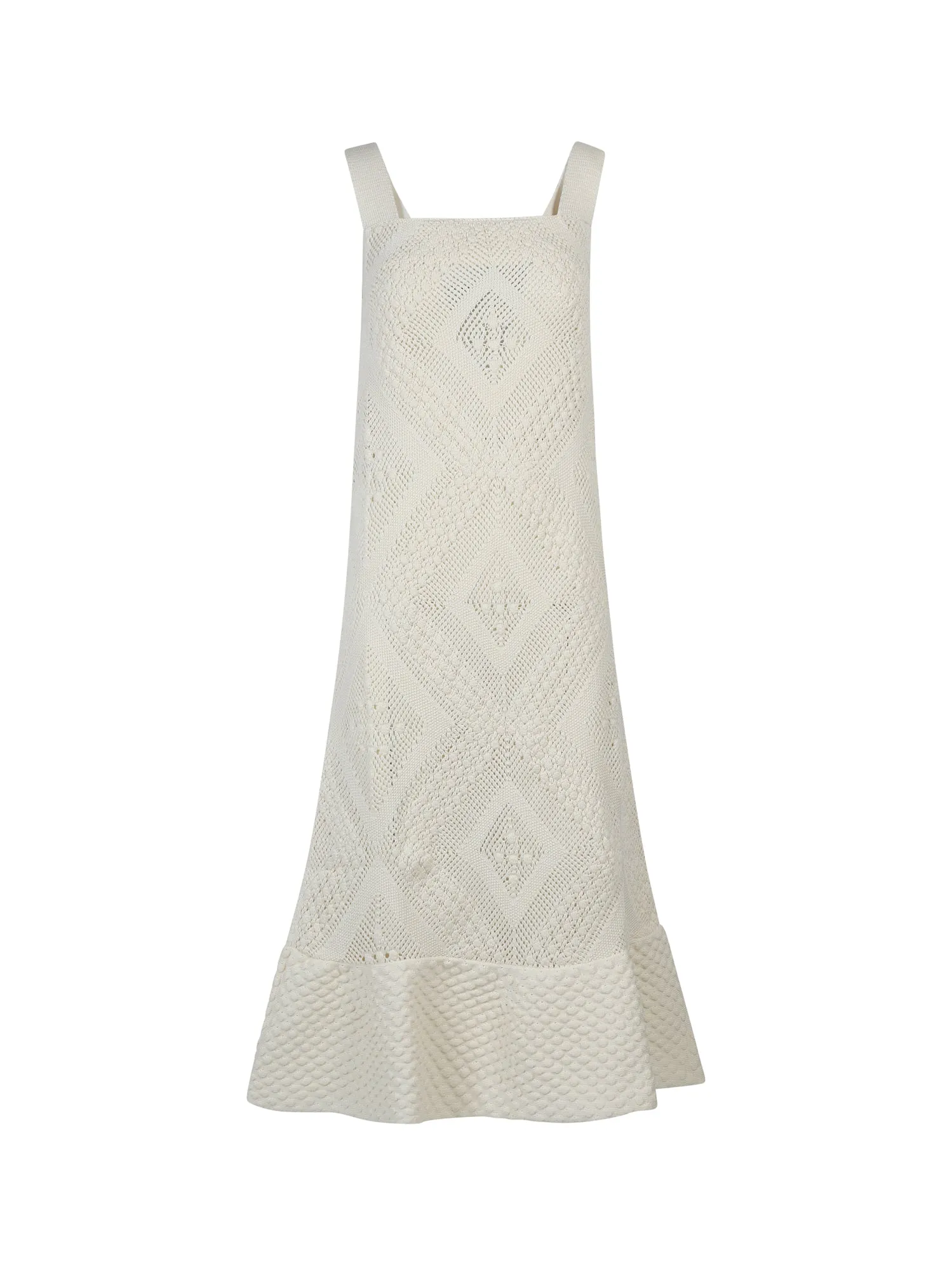 Jil Sander Square Neck Sleeveless Knit Midi Dress