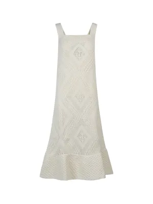 Jil Sander Square Neck Sleeveless Knit Midi Dress