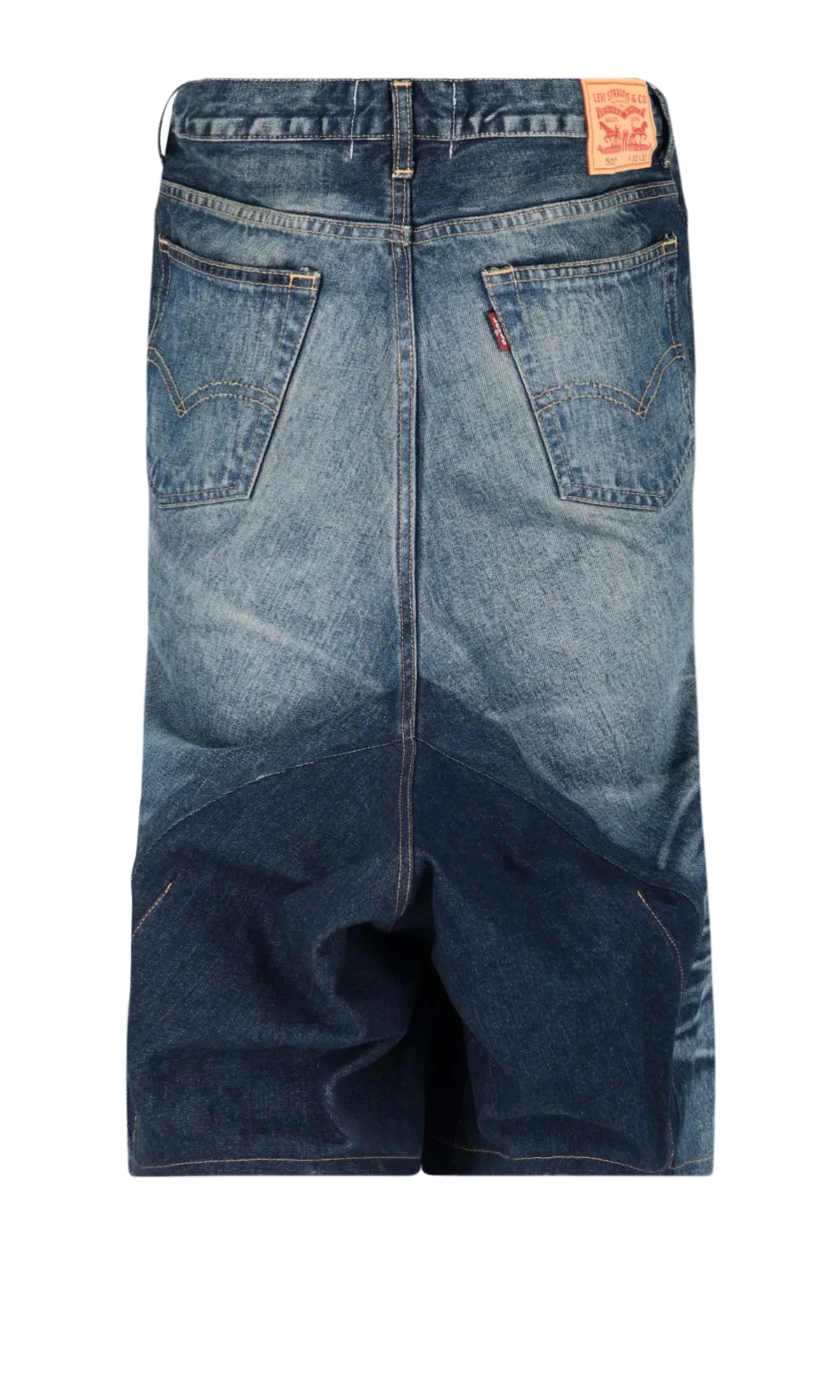 Junya Watanabe Faded Midi Denim Skirt