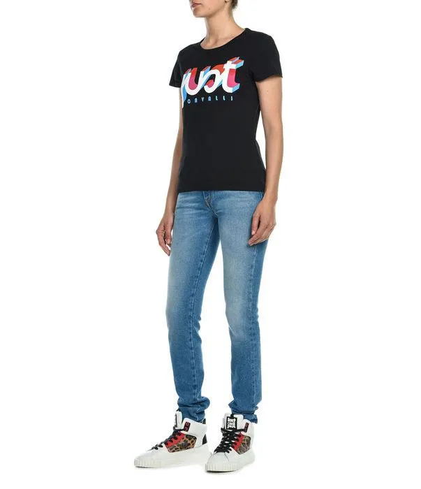 Just Cavalli 3D Logo Print Crewneck T-Shirt