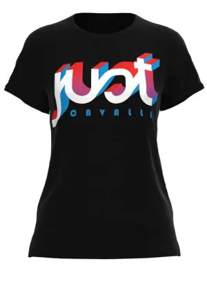 Just Cavalli 3D Logo Print Crewneck T-Shirt