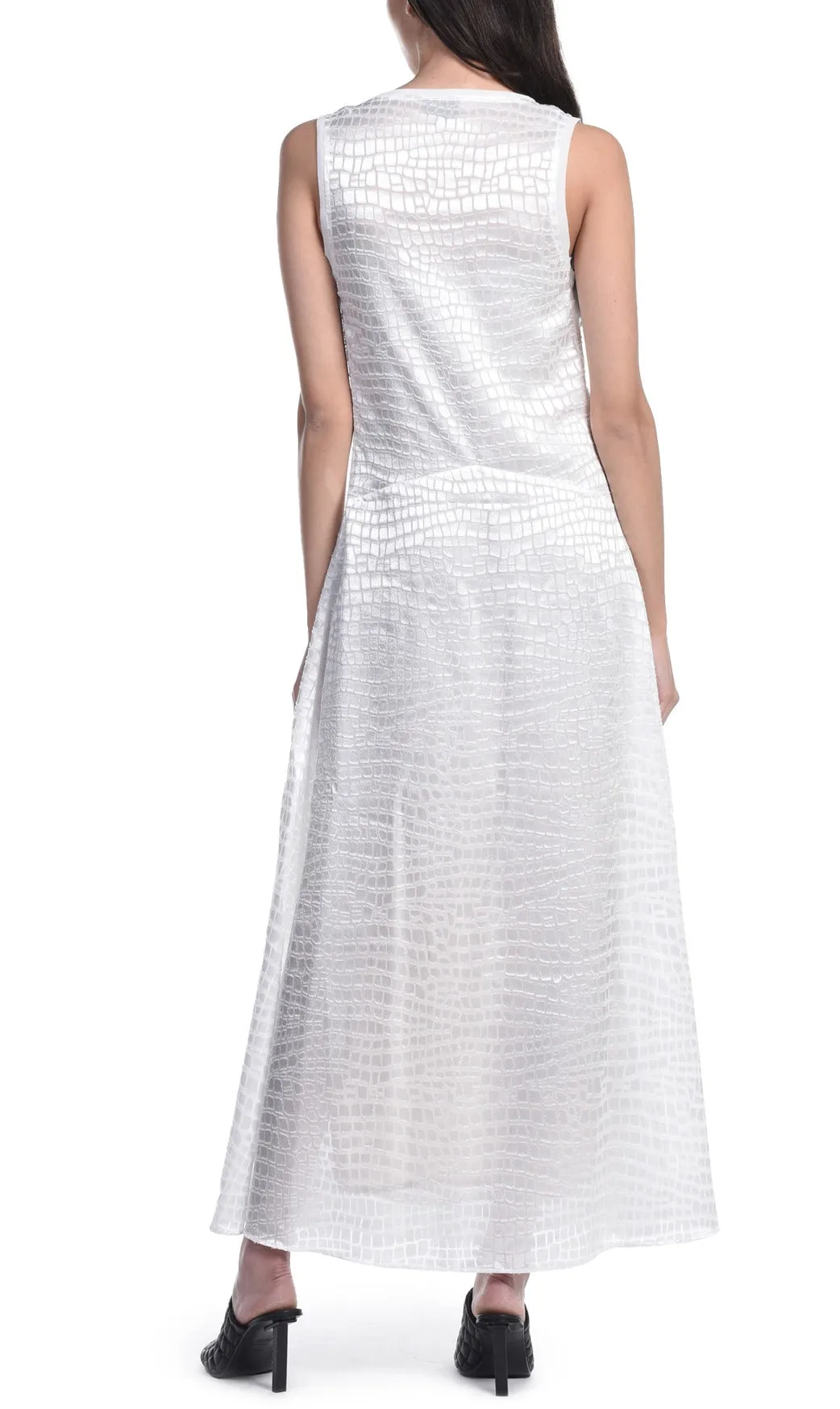 Just Cavalli Crocodile Effect Sleeveless Midi Dress