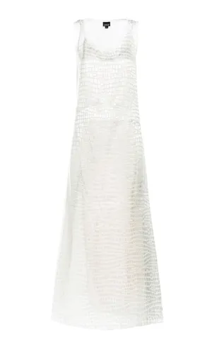 Just Cavalli Crocodile Effect Sleeveless Midi Dress