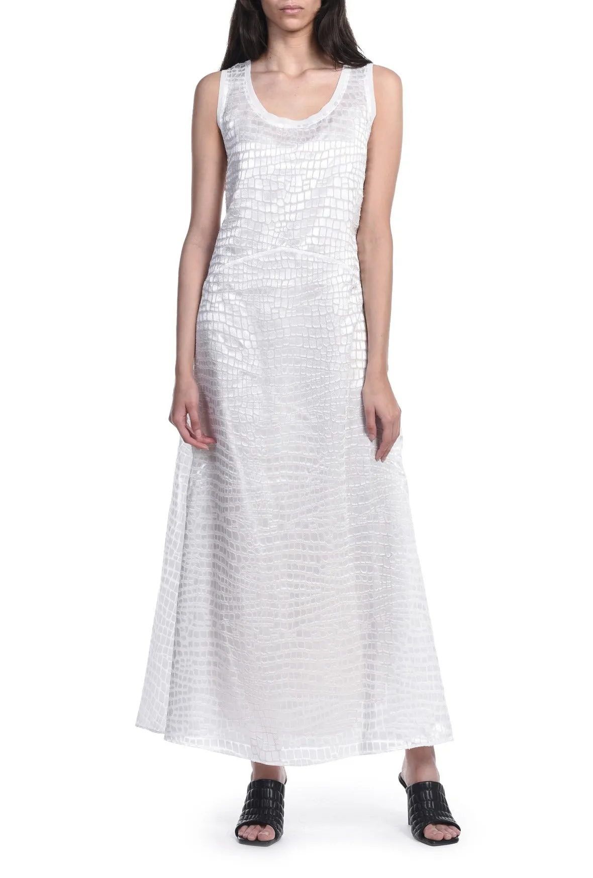 Just Cavalli Crocodile Effect Sleeveless Midi Dress