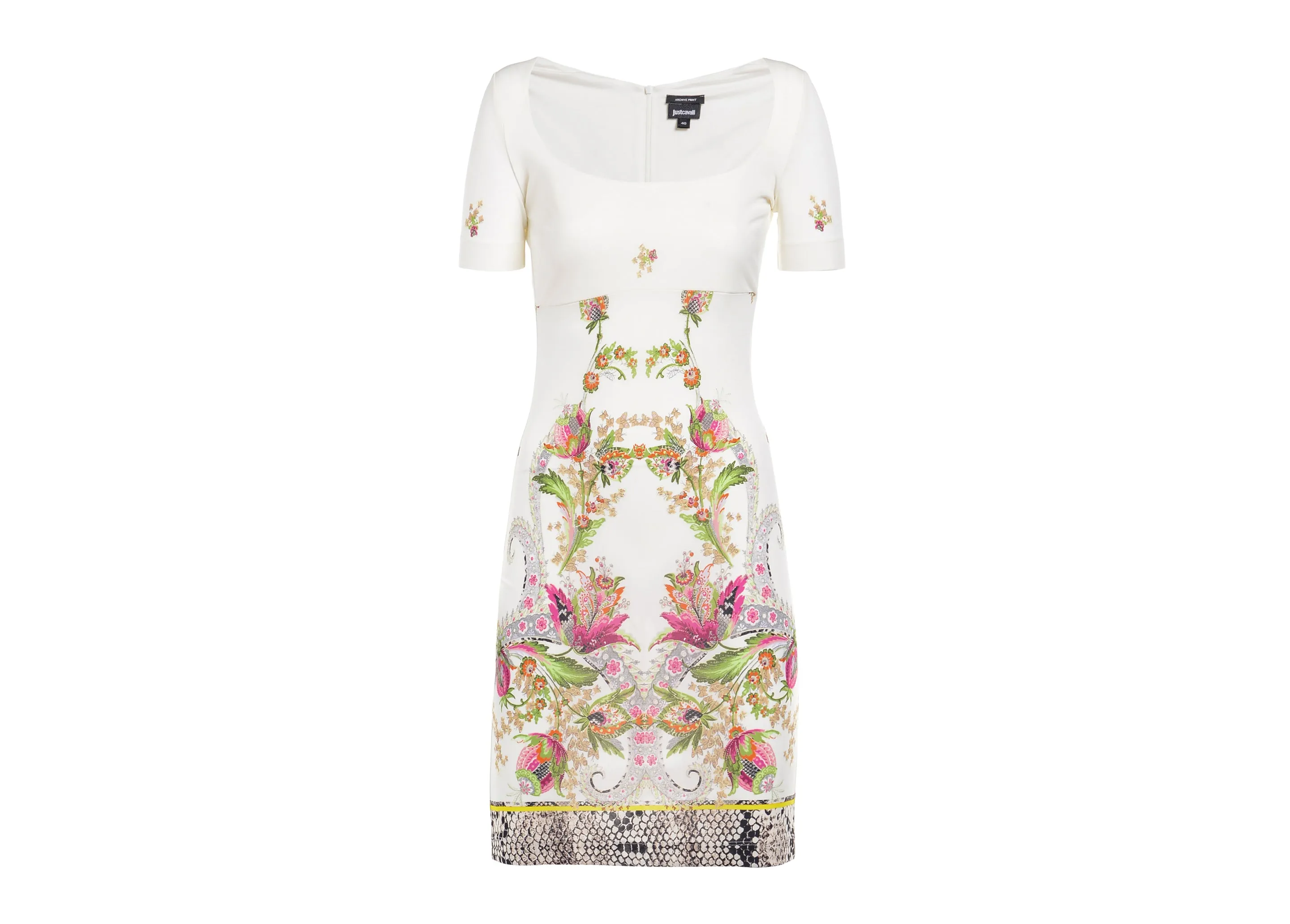 Just Cavalli Floral Print Short-Sleeved Dress