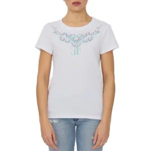 Just Cavalli Graphic Print Crystal Embellished Logo T-Shirt