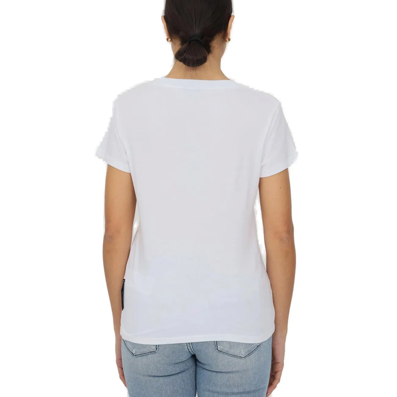 Just Cavalli Graphic Print Crystal Embellished Logo T-Shirt