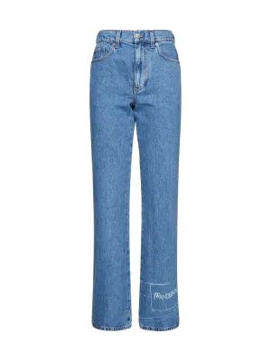 JW Anderson Logo Printed High Waist Flared Jeans