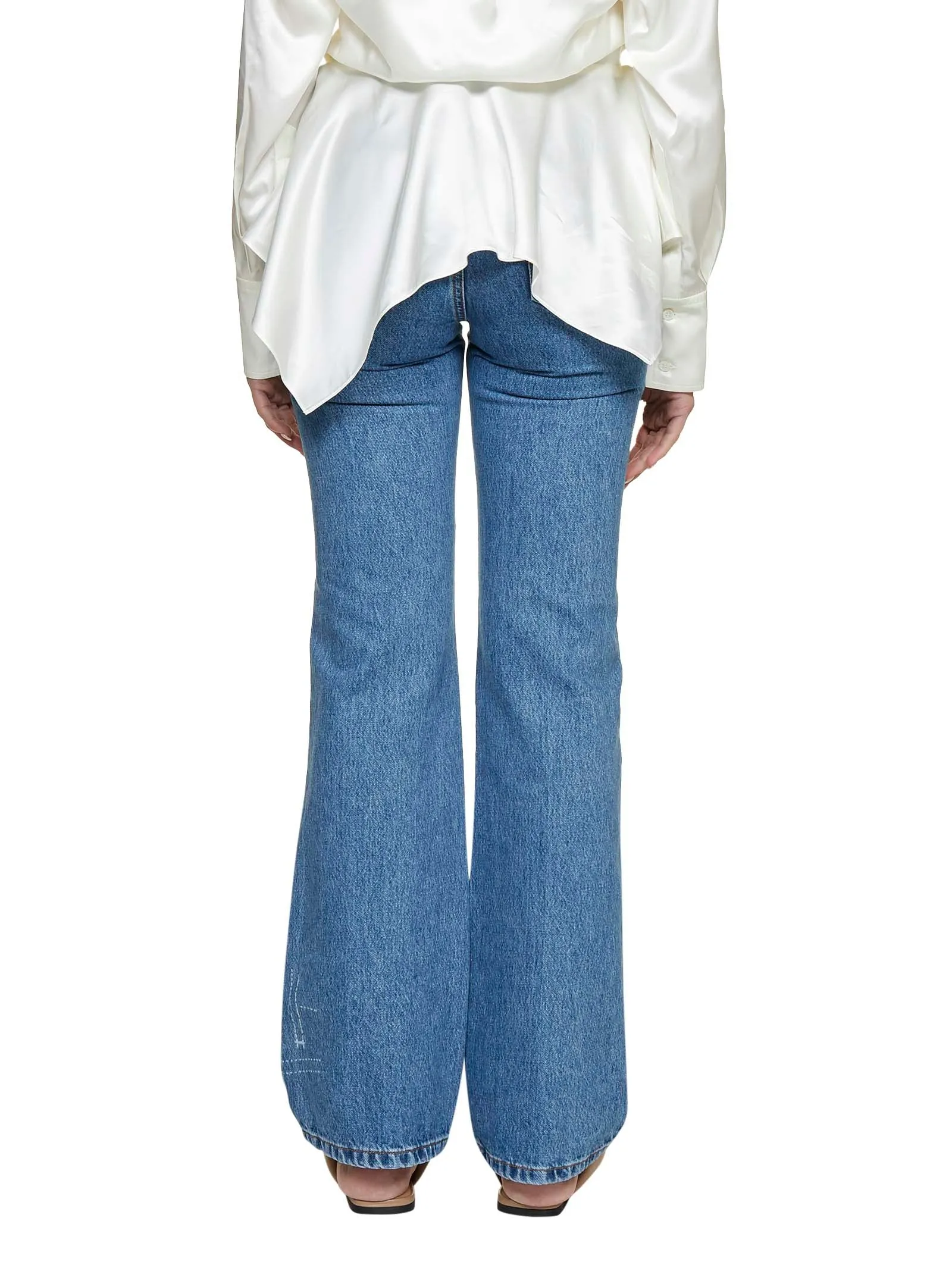 JW Anderson Logo Printed High Waist Flared Jeans