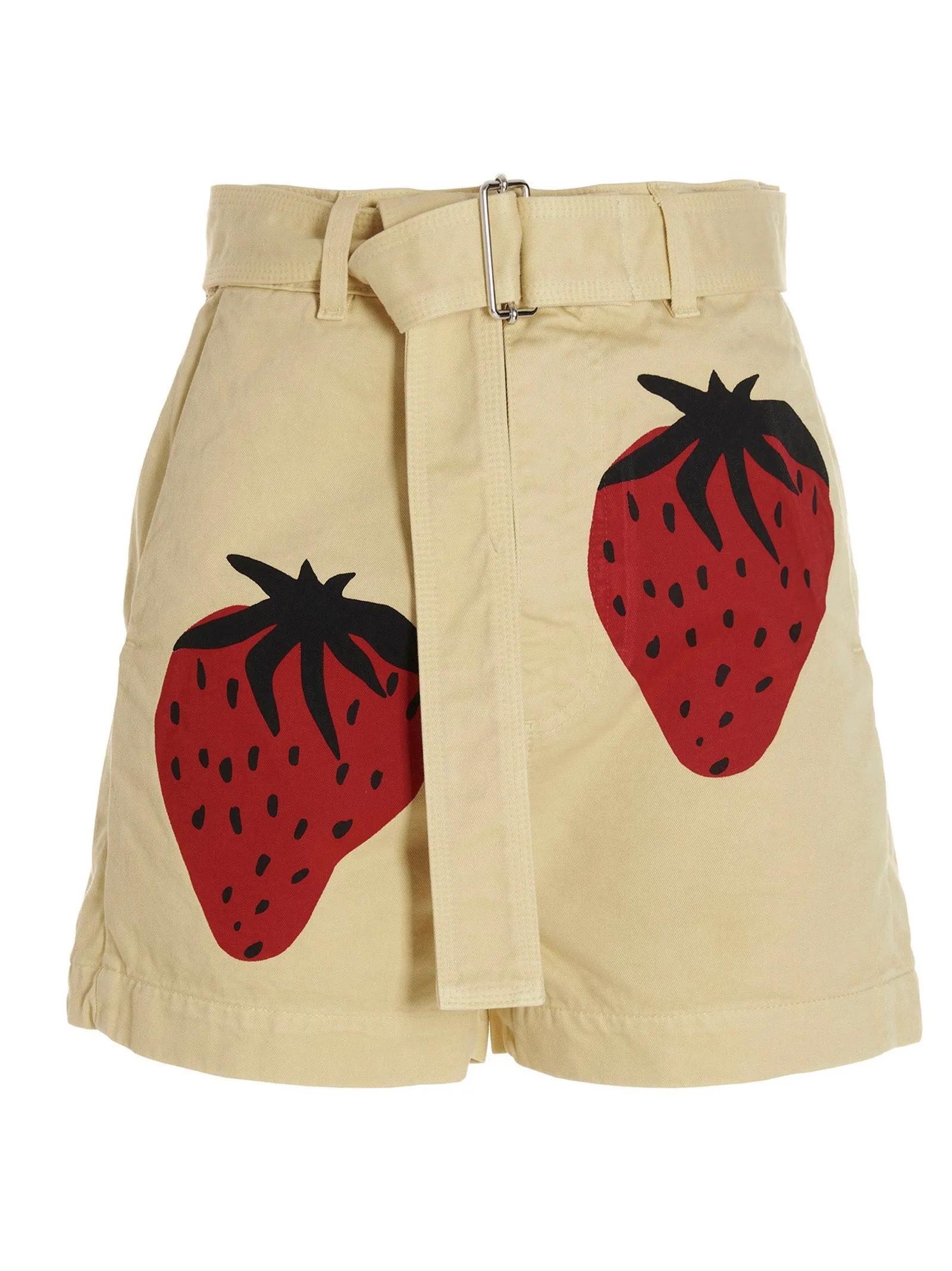 JW Anderson Strawberry-Printed Belted Shorts