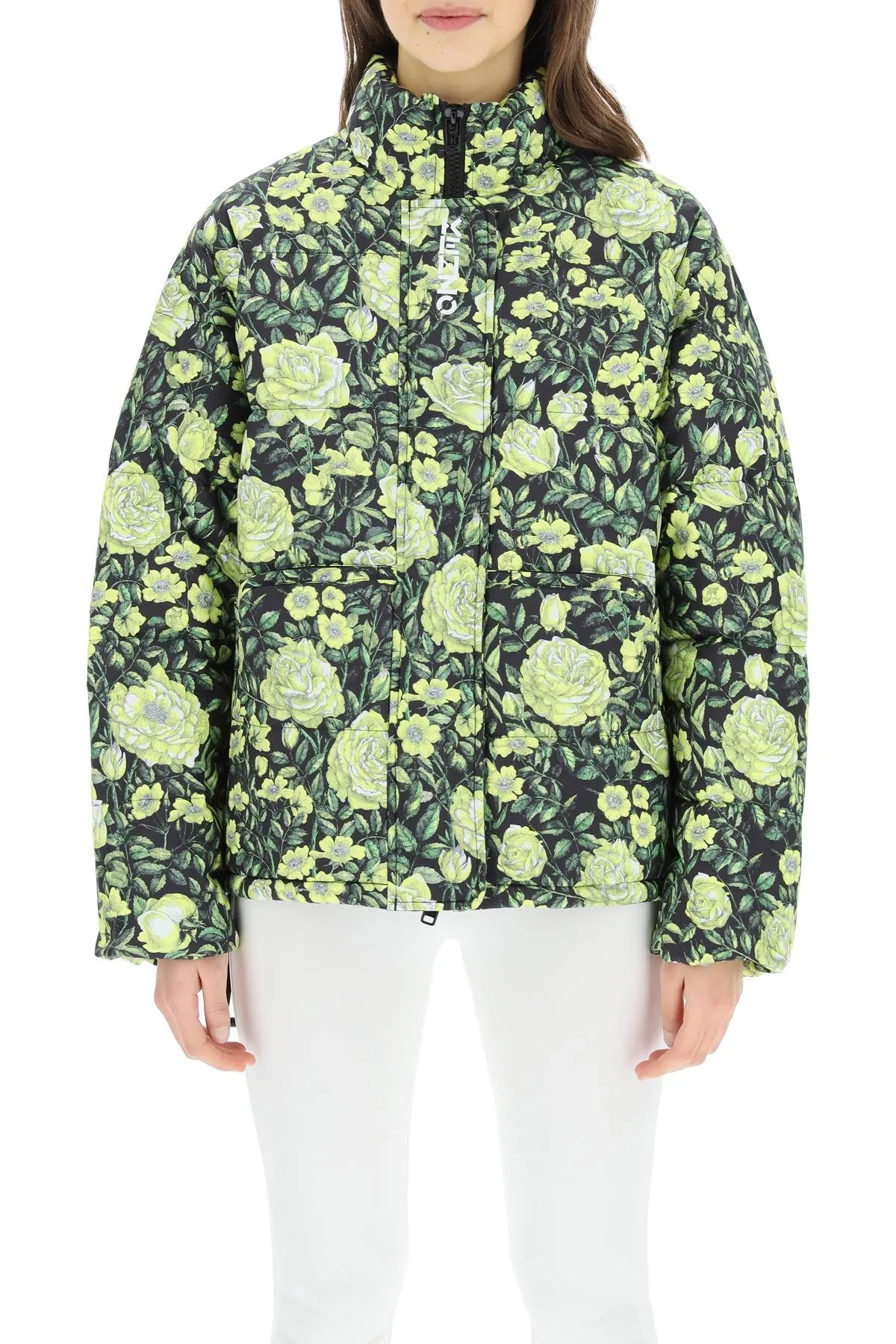 Kenzo Botanical Rose Printed Puffer Jacket