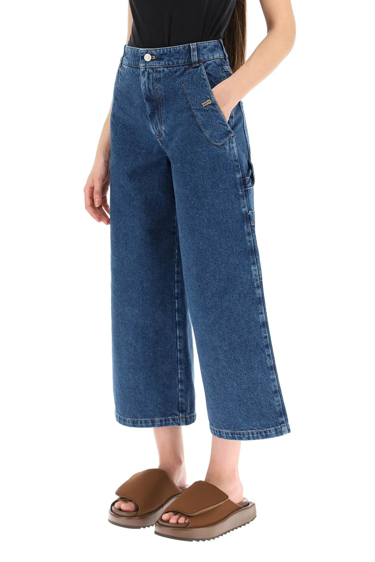 Kenzo High-Waisted Wide Leg Cropped Jeans